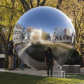polished abstract sphere 304 stainless steel sculpture for home park